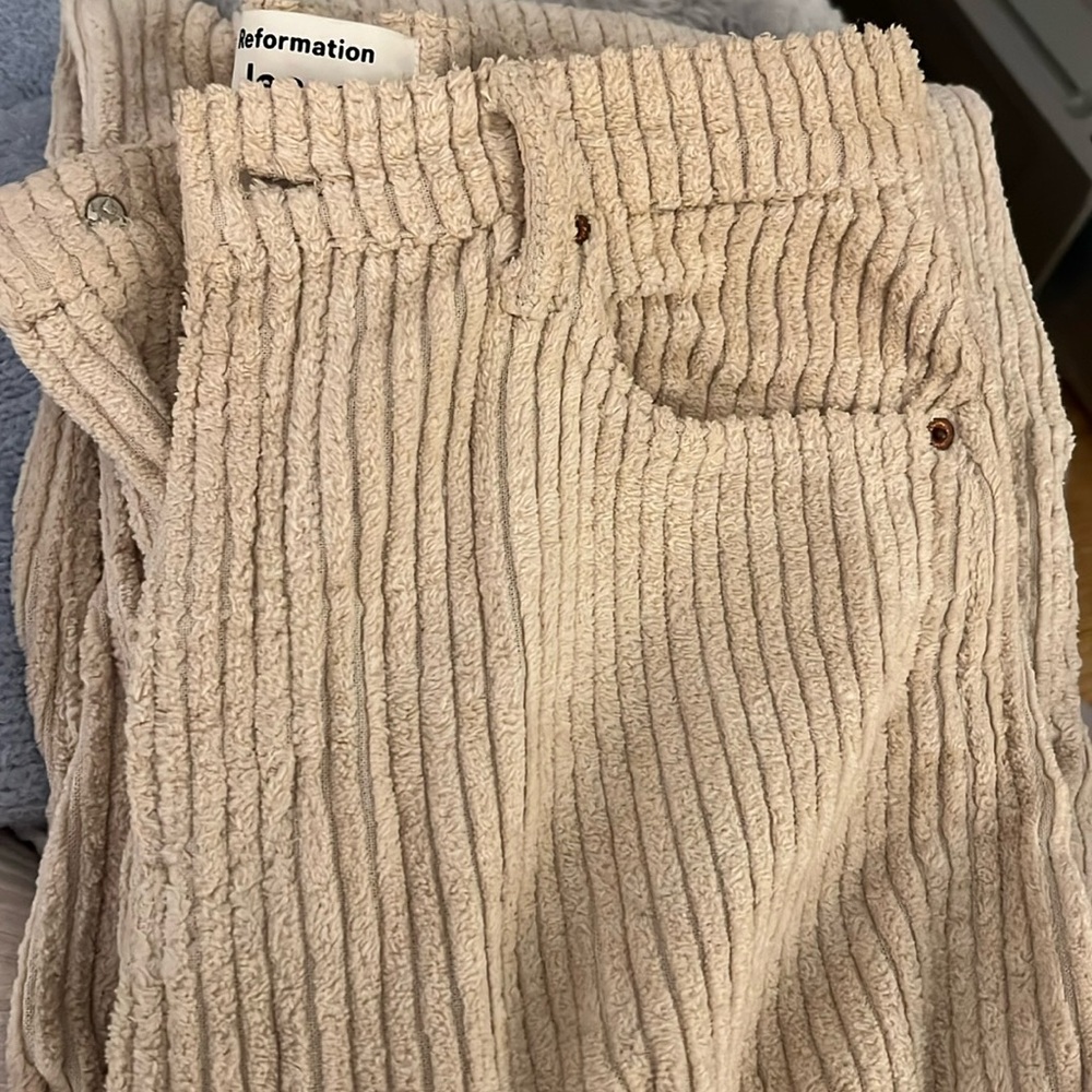 Reformation Preston baggy high rise straight corduroy pant
